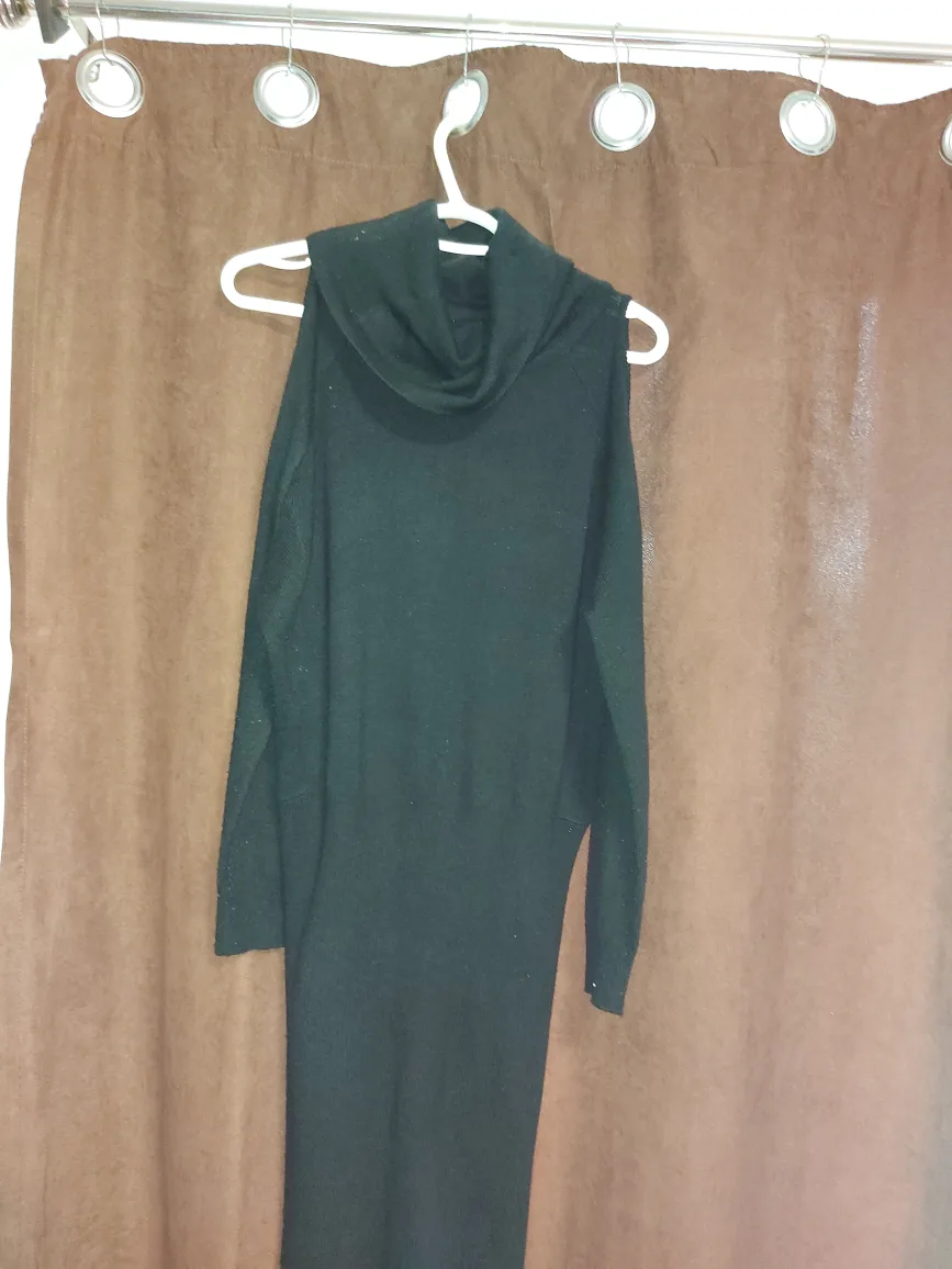 Black Cowl Neck Sweater Dress thumbnail