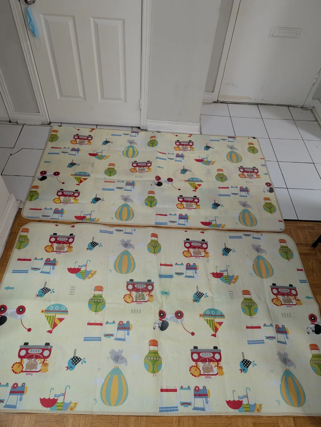 Set of three playmats with cute animal designs. thumbnail