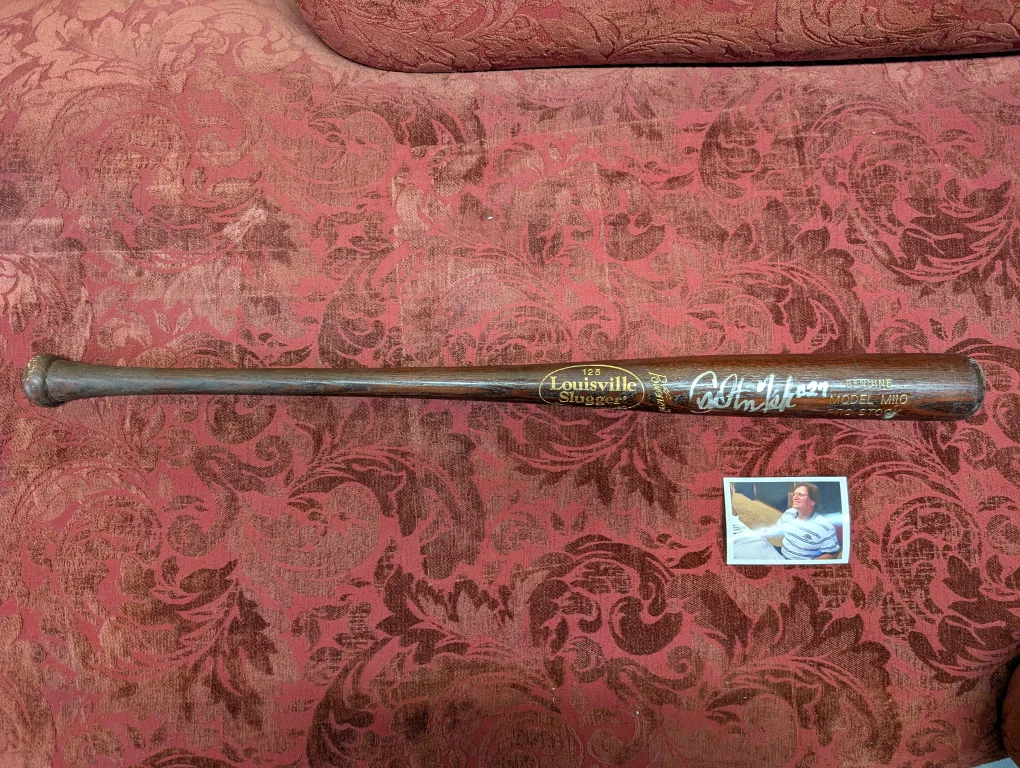 Autographed Baseball bat by Carlton Fisk thumbnail