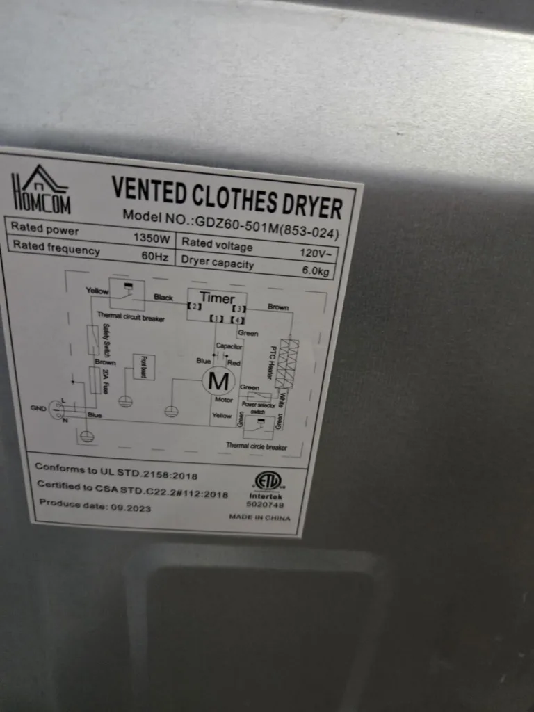 portable HOMCOM Compact Clothes Dryer - White🥕 image indicator(6)