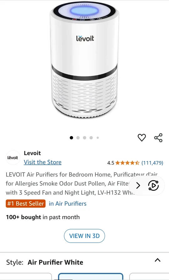 Levoit Air Purifier image indicator(9)