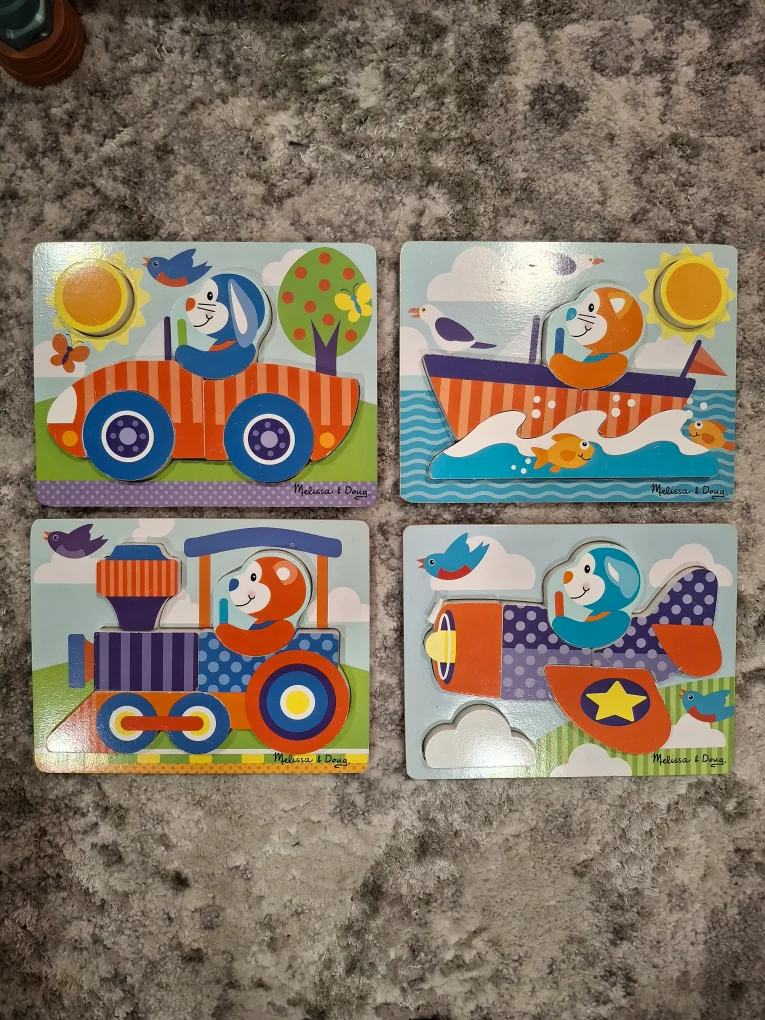 Melissa & Doug Wooden Peg Puzzles (Set of 4) thumbnail