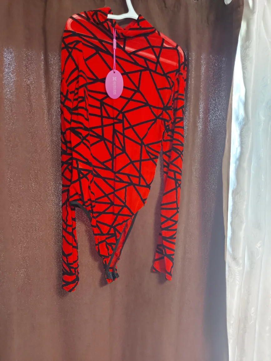 AVIDLOVE Red & Black Bodysuit thumbnail