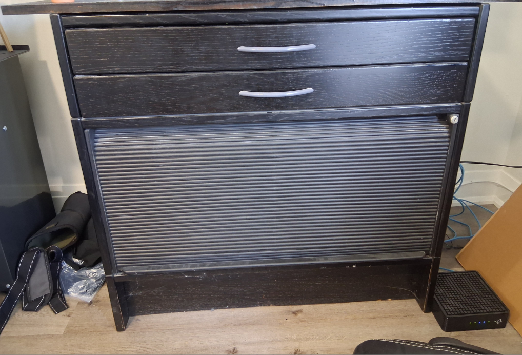 Dark Wood Cabinet with Drawers