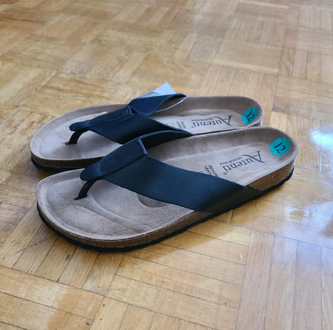 Men's Leather Flip-Flops - Size 12 thumbnail