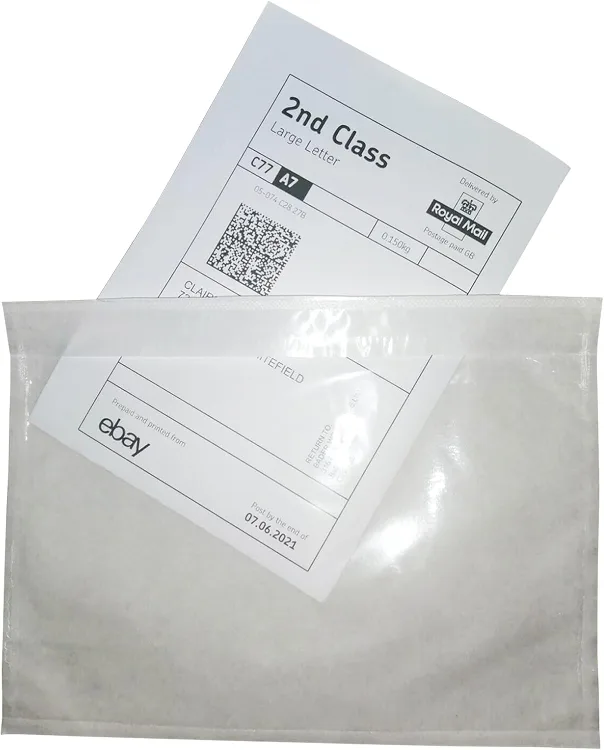 Shipping Label Clear Plastic Adhesives 100 Pack BNIB 💚 thumbnail