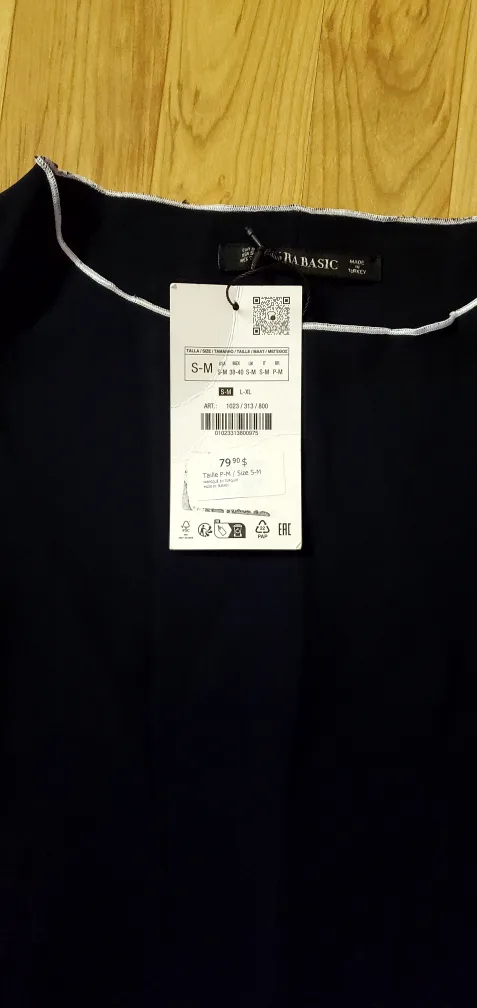 Zara Basic Navy Blue Blouse - Size S-M image indicator(4)