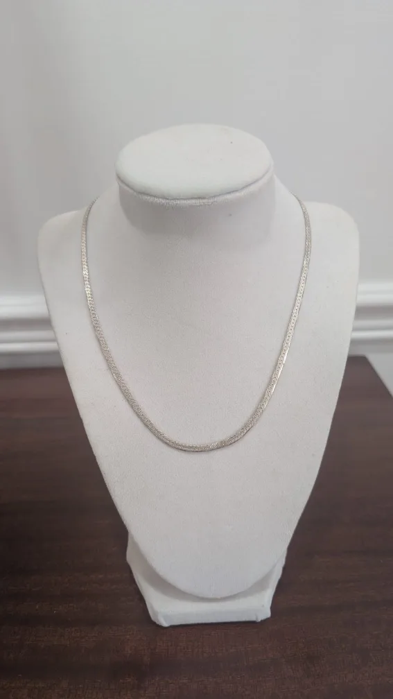 Sterling Silver Herringbone Chain Necklace 18" - jewelry thumbnail
