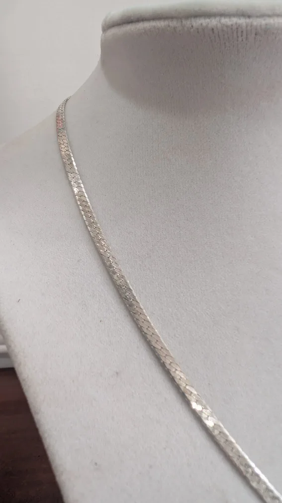 Sterling Silver Herringbone Chain Necklace 18" - jewelry image indicator(2)