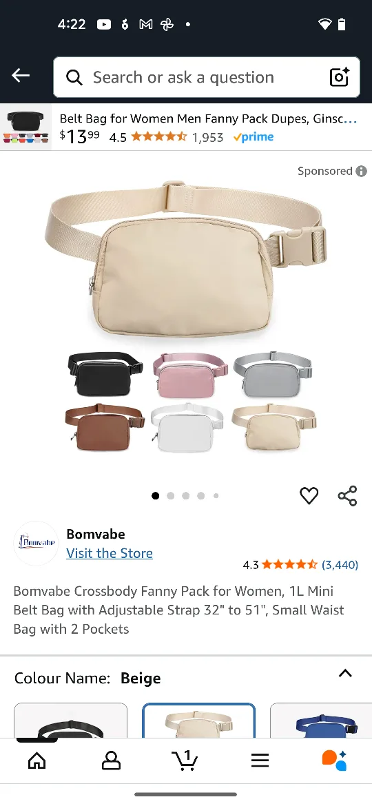 Fanny Pack Crossbody Belt Bag for Women thumbnail