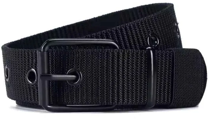 Black Canvas Nylon Webbing Tactical Belt, 130cm thumbnail