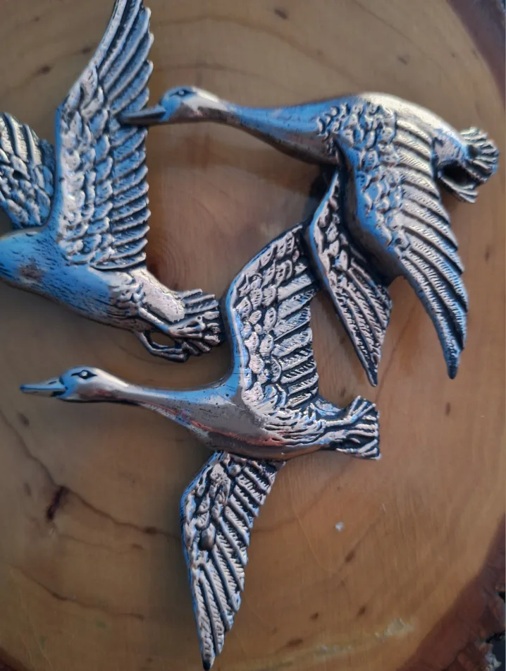 Vintage Brass Ducks wall art image indicator(2)