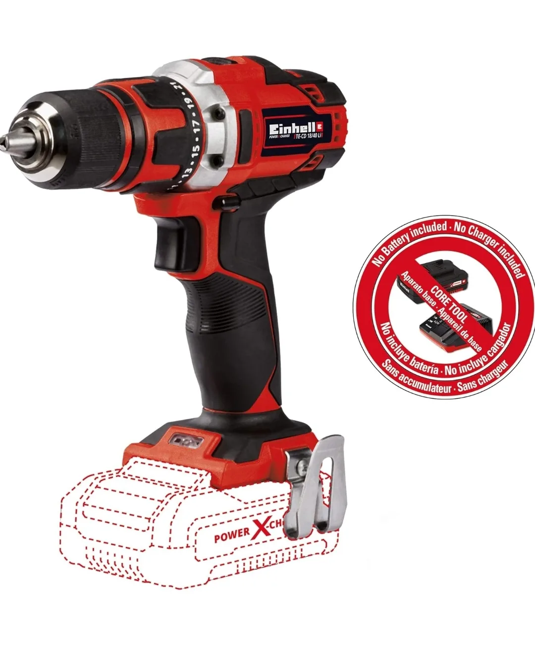 Einhell 18V Cordless Drill/Driver – TE-CD 18/40 Li | Tool Only thumbnail
