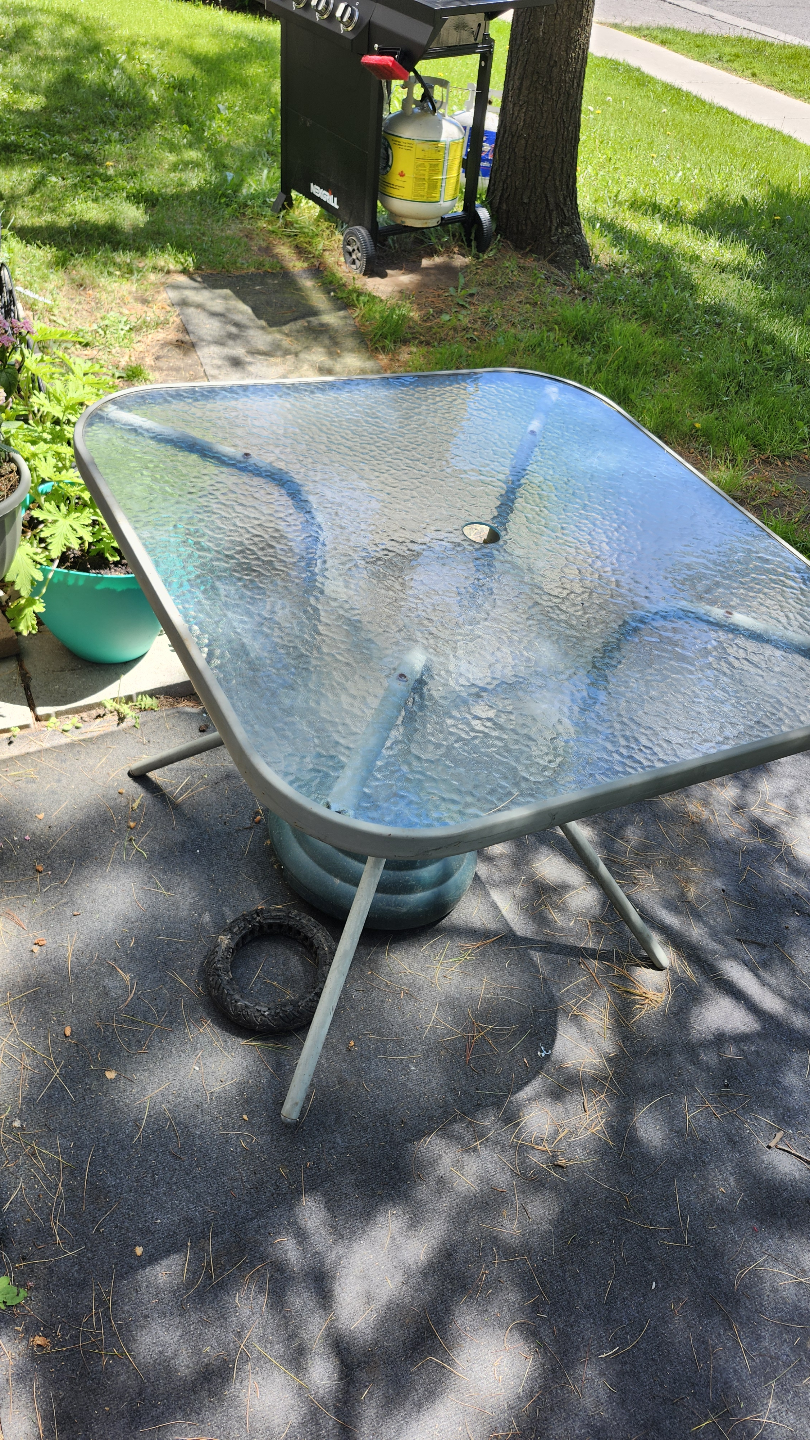 Outdoor Glass Top Table