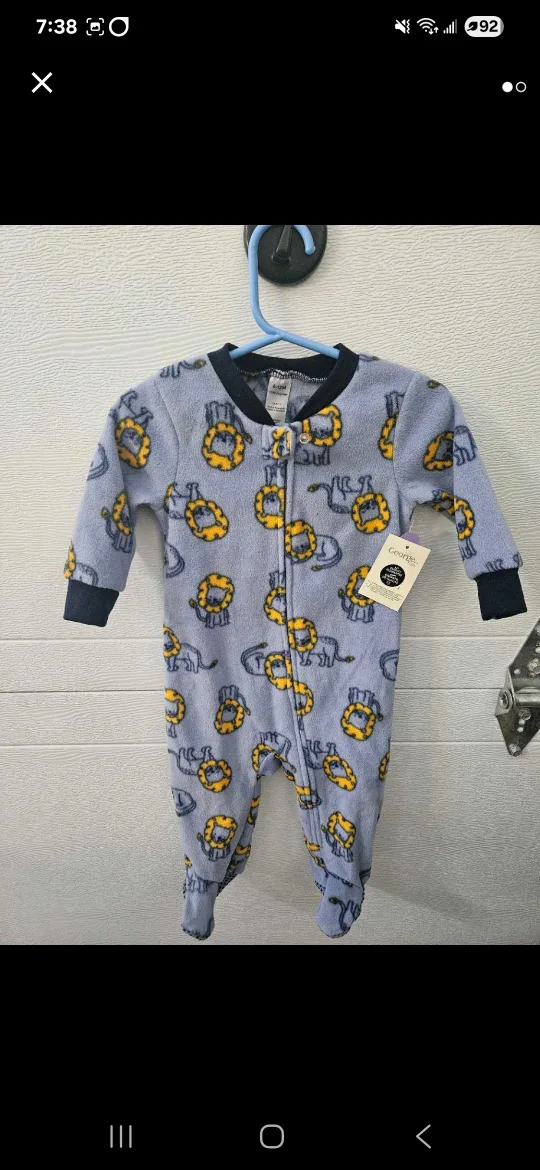 New Baby Lion Footed Pajamas thumbnail