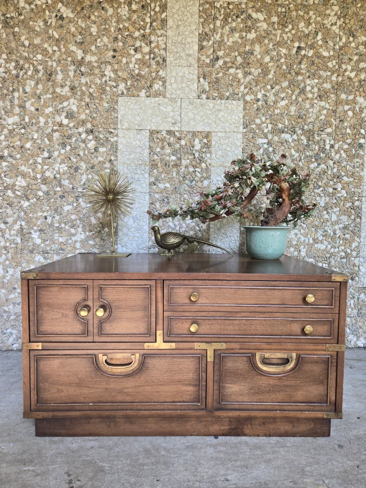 Pair Of Stackable Campaign Walnut Dresser ($ Per Item) thumbnail