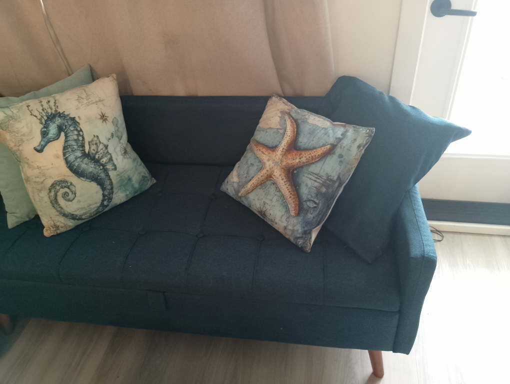 Blue Couch with Pillows - photo 4