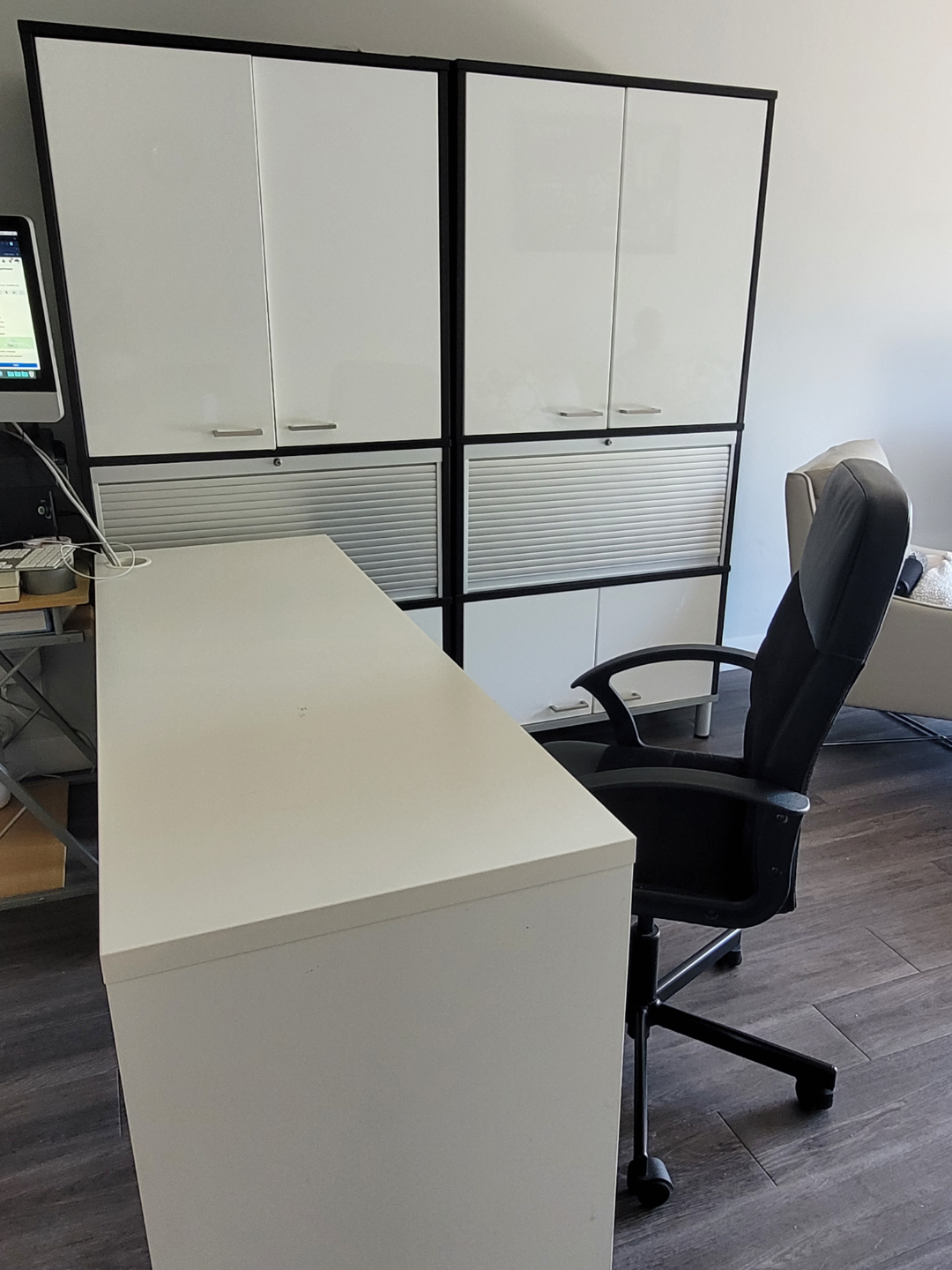 Office Desk with Drawers, Chair, and Storage Cabinets - photo 2