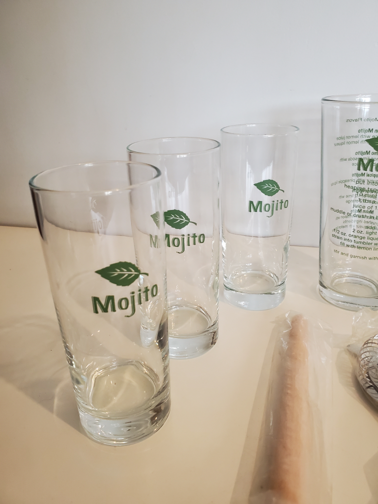 Complete Vintage Libbey Mojito Glasses With Accessories Barware - photo 2