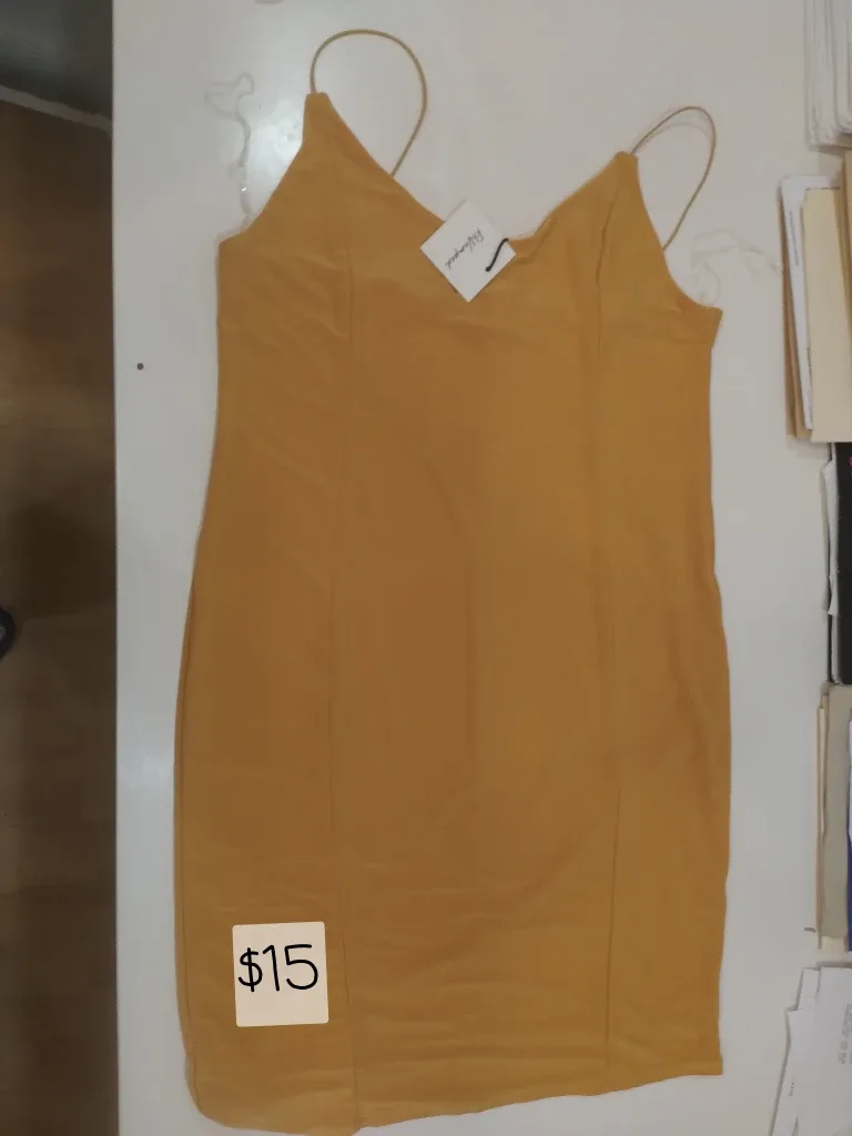 Mustard Dress with Spaghetti Straps thumbnail