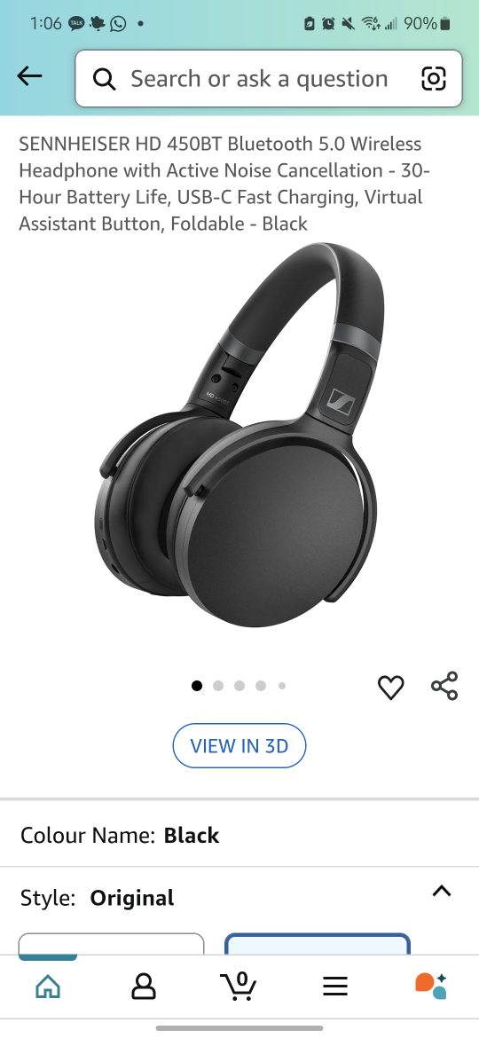 (like new)Senniheiser noise canceling wireless headphone