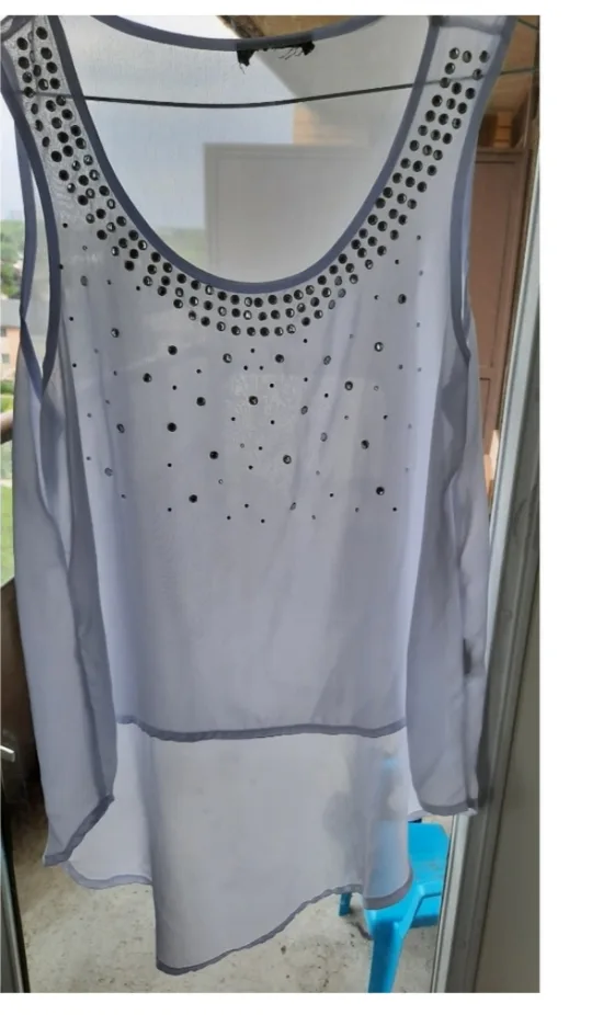 White Sleeveless Top with Studs thumbnail