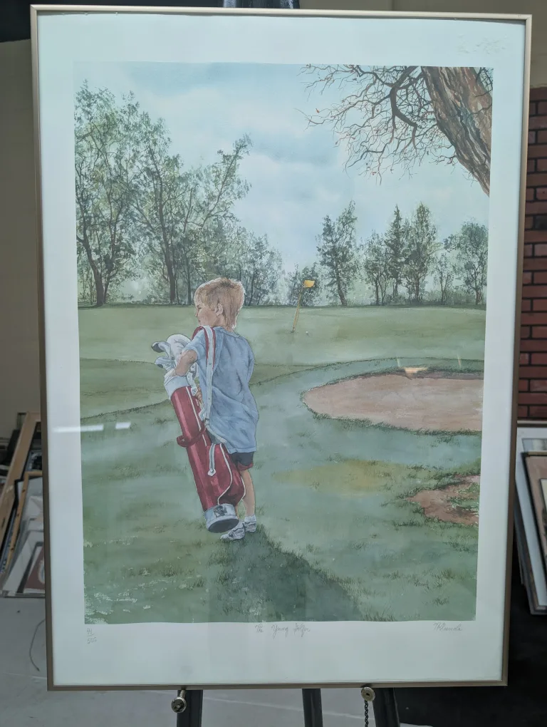 The Young Golfer Print by Terry Kleemola thumbnail
