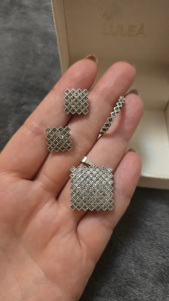 Silver Jewelry Set (Ring, Earrings, Pendant) image indicator(3)