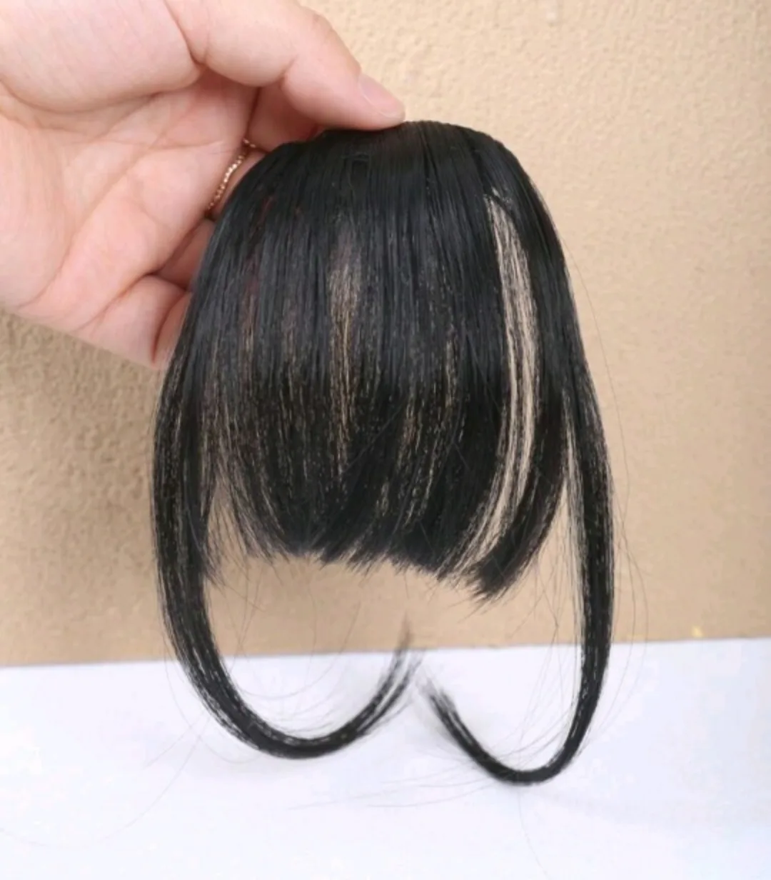 Black Clip in Bangs Hair Extension thumbnail