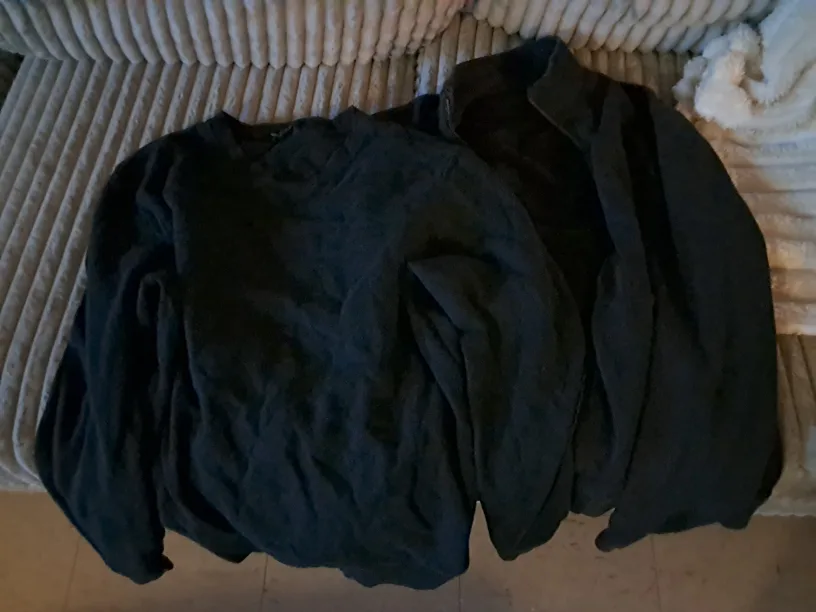 Men's Black Sweater and Fleece Jacket thumbnail