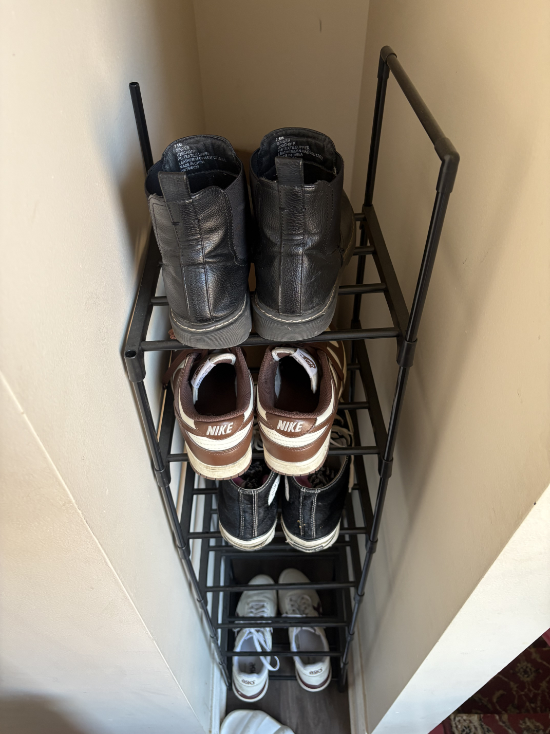 Black Metal 6-Tier Shoe Rack