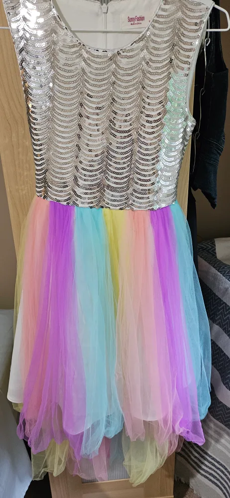 Sunny Fashion Girls Rainbow Dress image indicator(4)