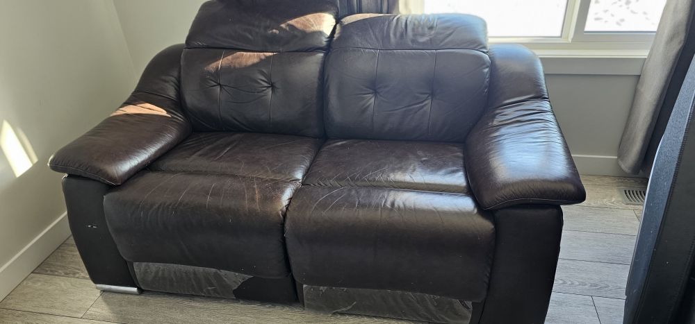 Brown Leather Reclining Sofa, Love seat and Chair Set - photo 4