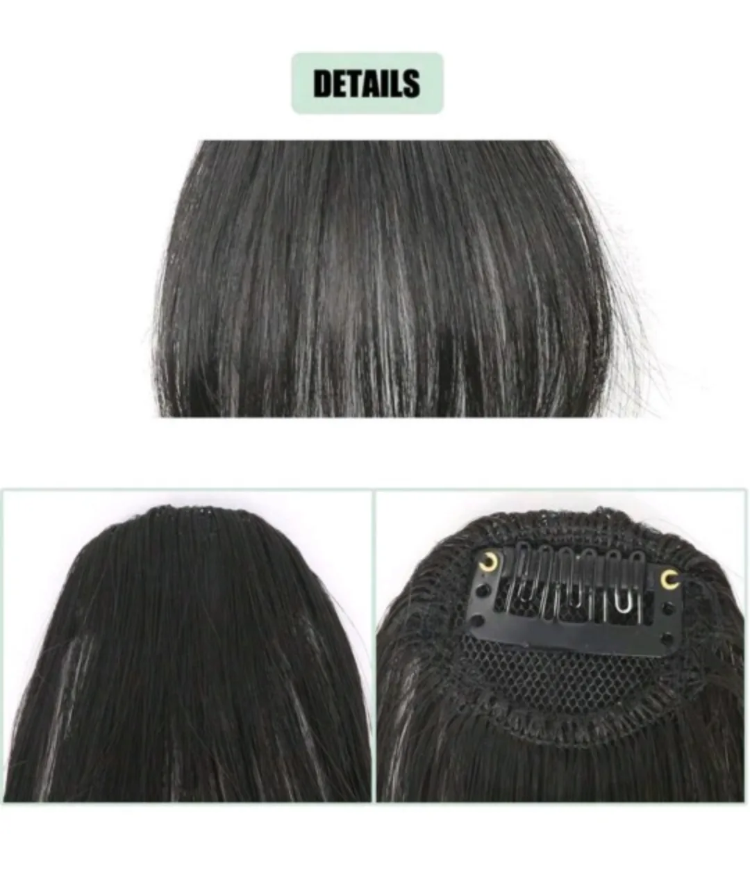 Black Clip in Bangs Hair Extension image indicator(3)