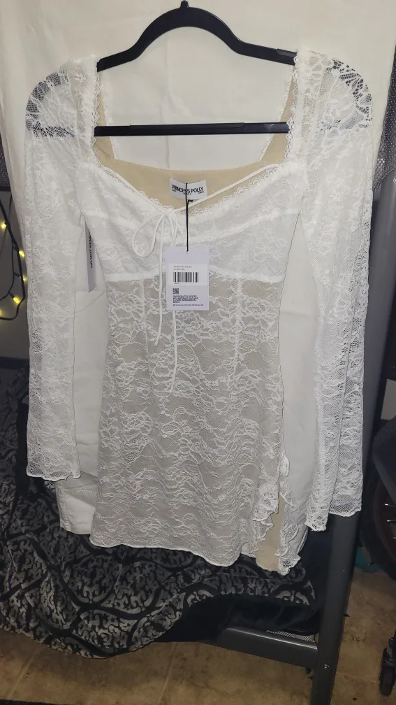 White Lace Mini Dress thumbnail
