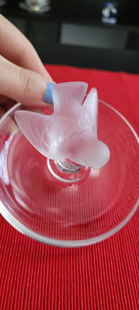 Lalique France Crystal Finch Bird Ring Dish image indicator(2)