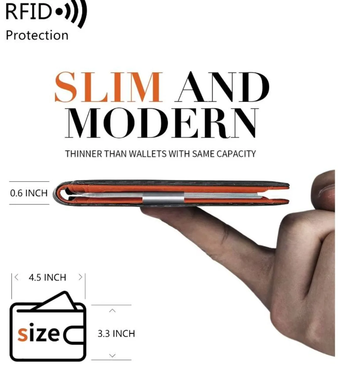 Minimalist men's RFID blocking ultra-thin 12-card wallet image indicator(4)