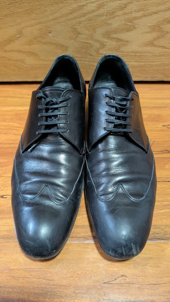 Black Leather Dress Shoes, Size 10 thumbnail