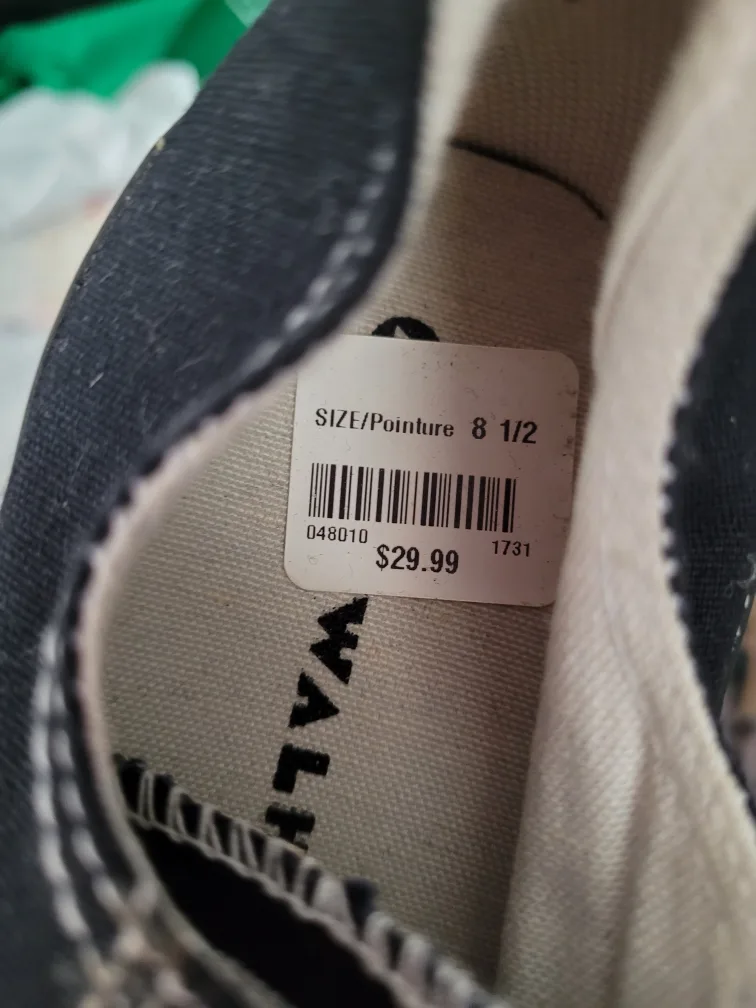 Black Canvas Sneakers Size 8.5 image indicator(4)