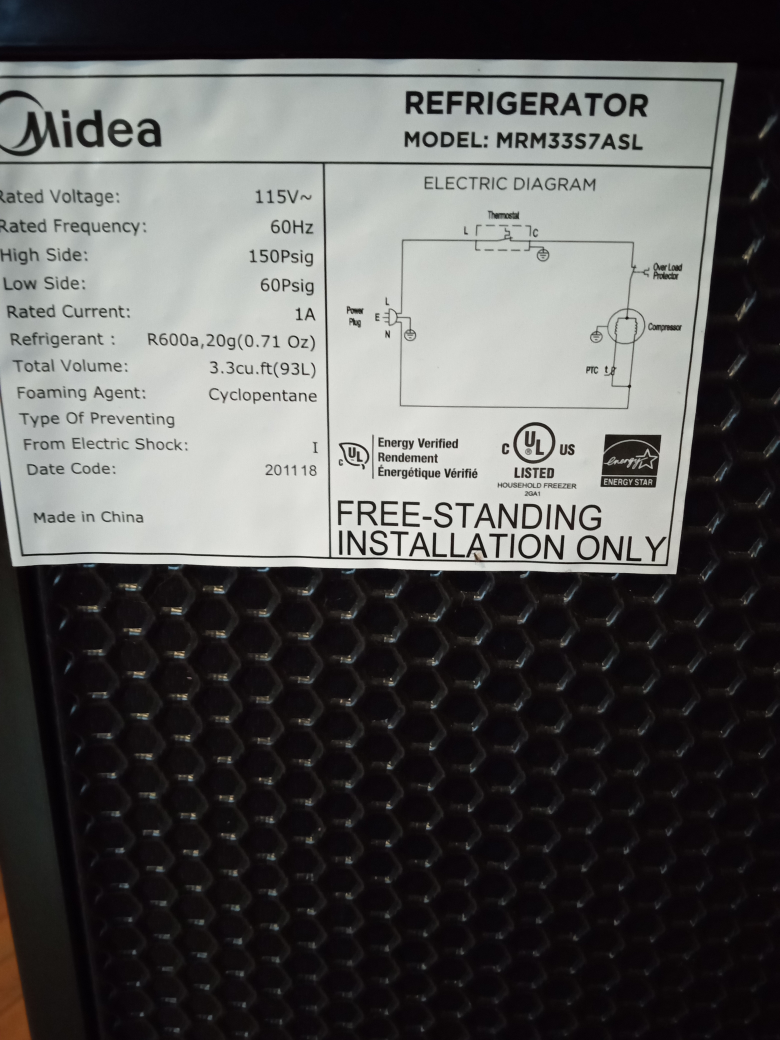Midea Refrigerator/ 3.3cu. ft. - photo 3
