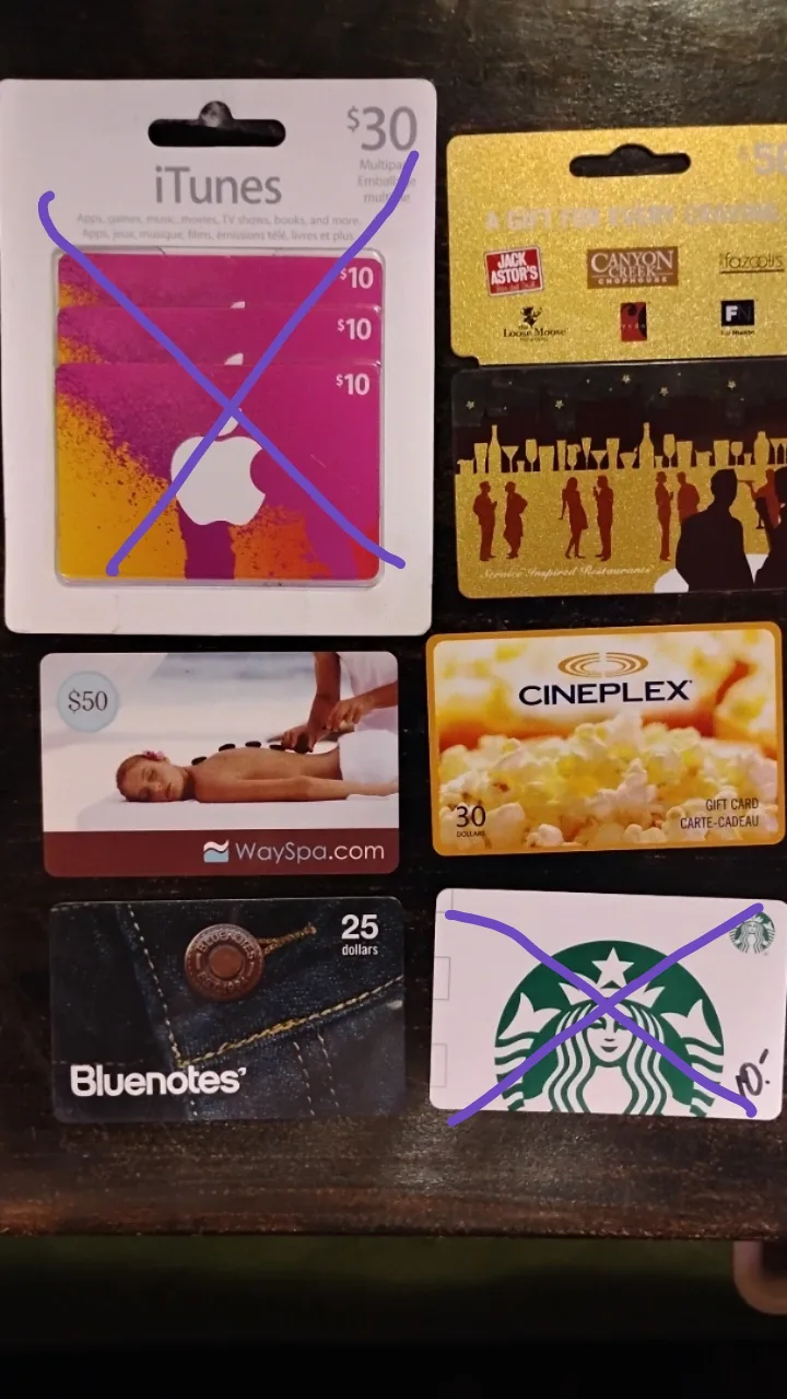 Various Gift Cards thumbnail