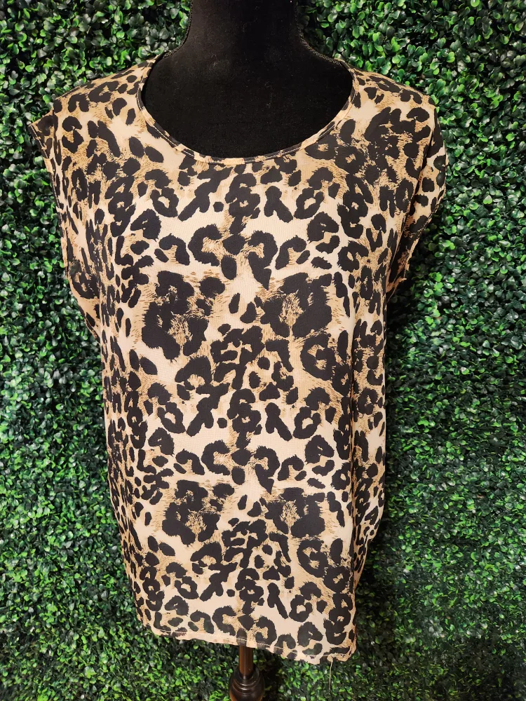 Leopard Print Blouse & Black Blouse - Size Small image indicator(3)