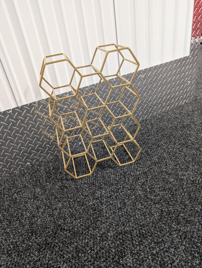 Gold Geometric Wine Rack