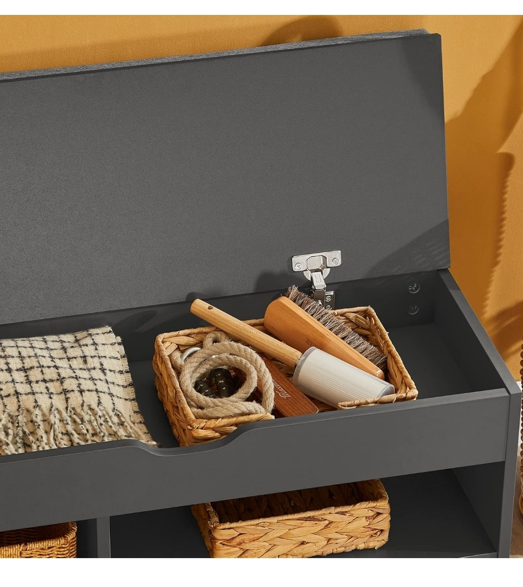 Shoe Bench with Storage and Cushion - photo 4