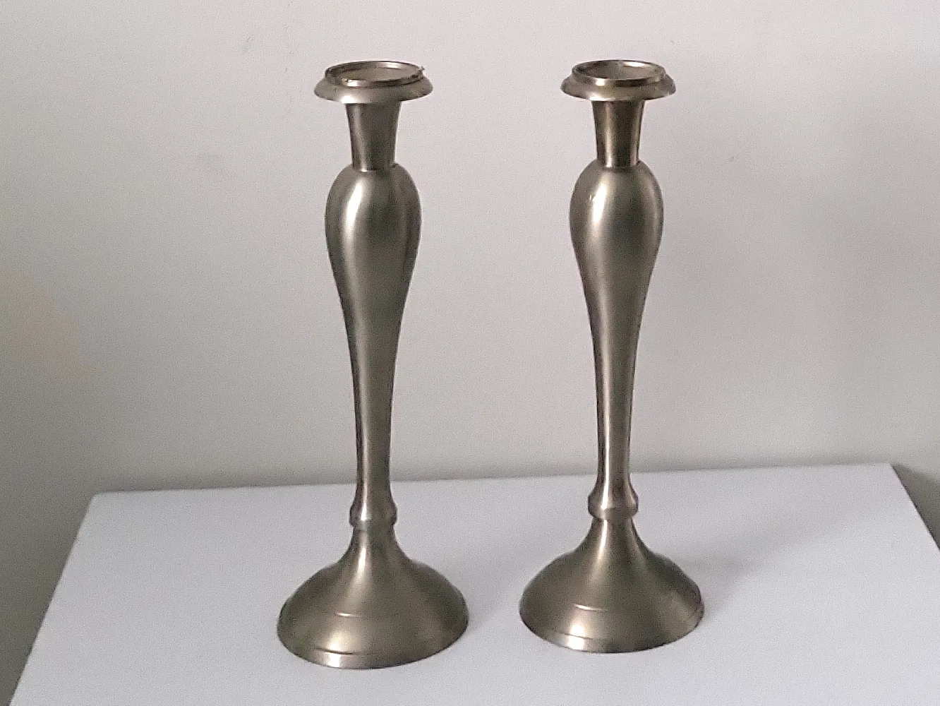 Set of Two Bombay Silver Candle Holders. 12 inches image indicator(4)