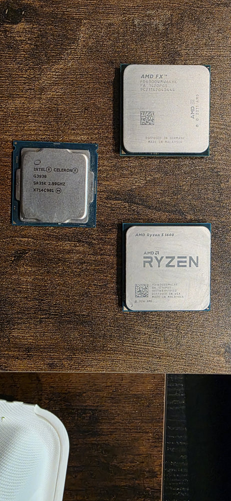 CPUs - AMD FX, Intel Celeron, and AMD Ryzen
