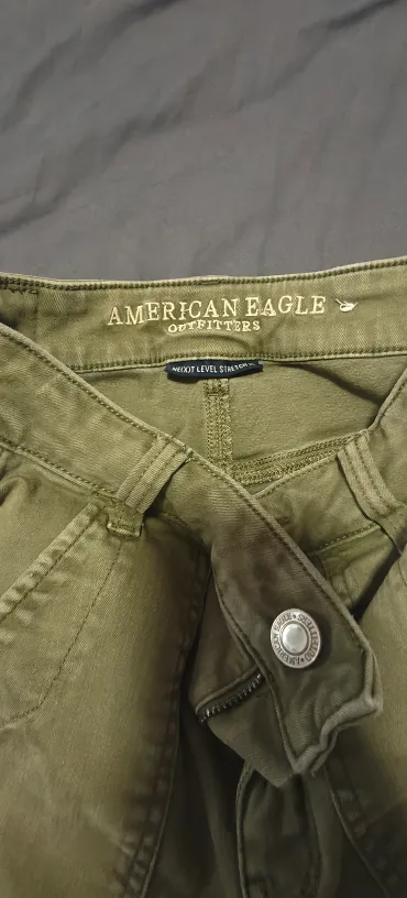 American Eagle Olive Green Jeans thumbnail