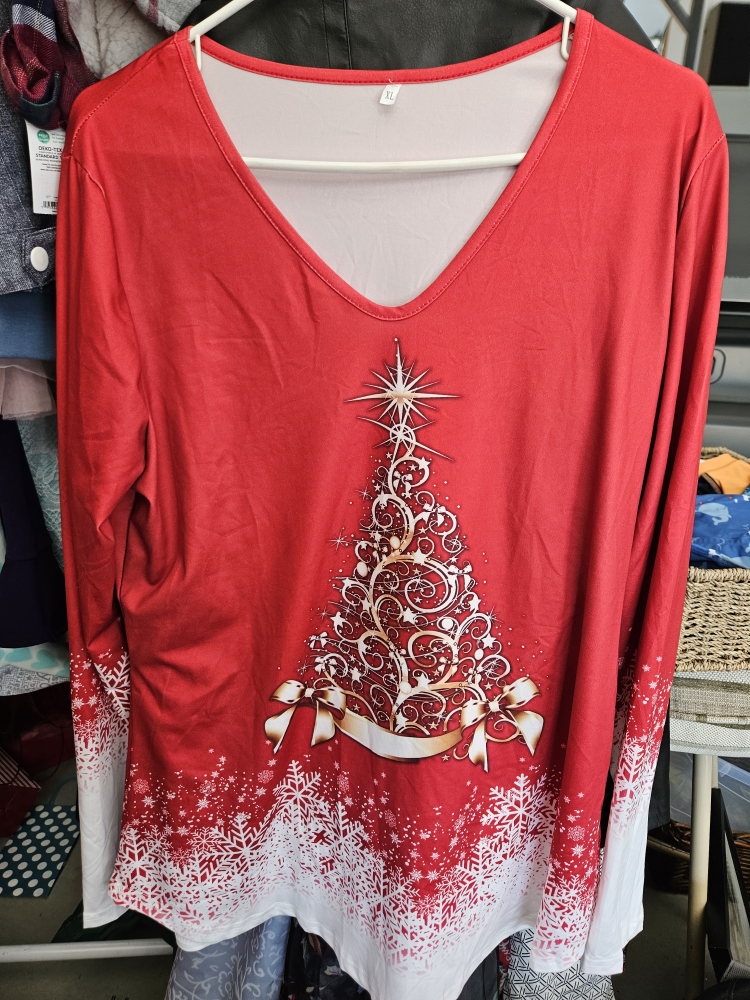 🎄  Christmas Tree Long Sleeve Top - Size XL
