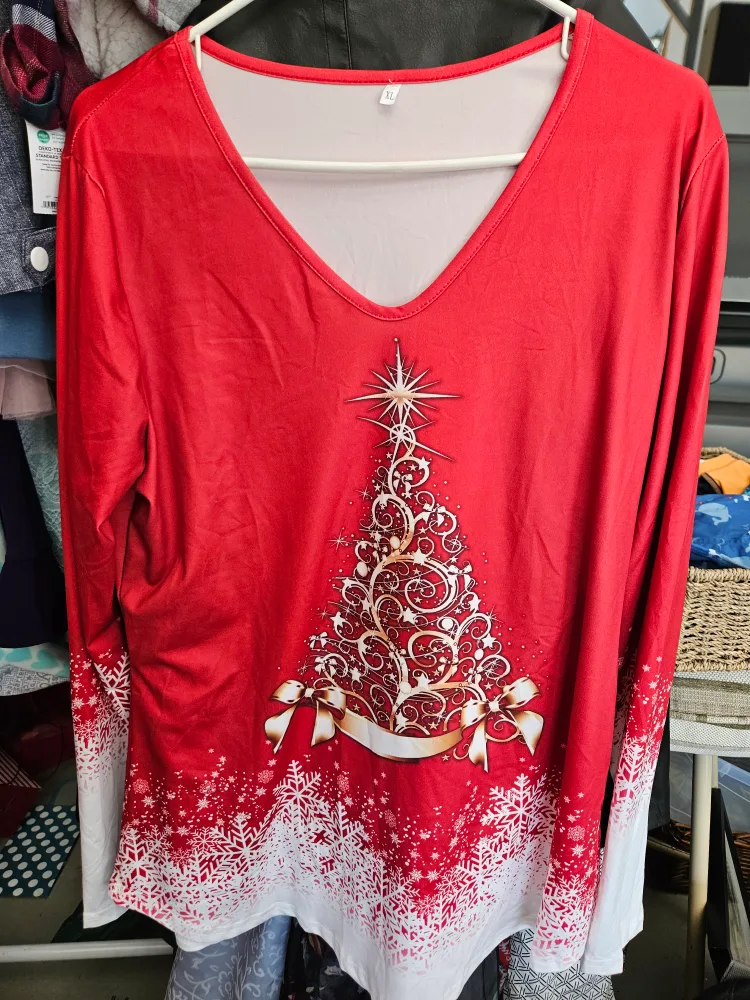🎄  Christmas Tree Long Sleeve Top - Size XL