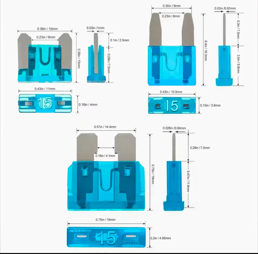 NWOB - Car Auto Blade Fuses Micro Mini Standard Various image indicator(2)